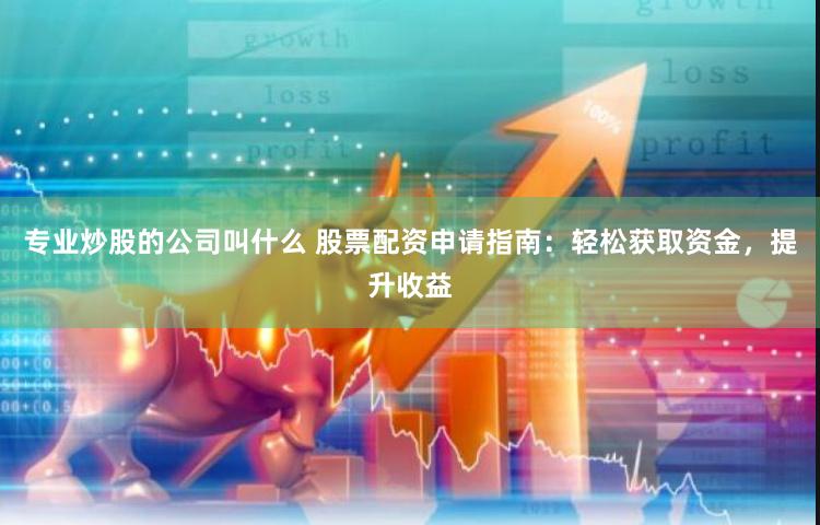 专业炒股的公司叫什么 股票配资申请指南：轻松获取资金，提升收益