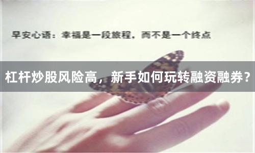 杠杆炒股风险高，新手如何玩转融资融券？